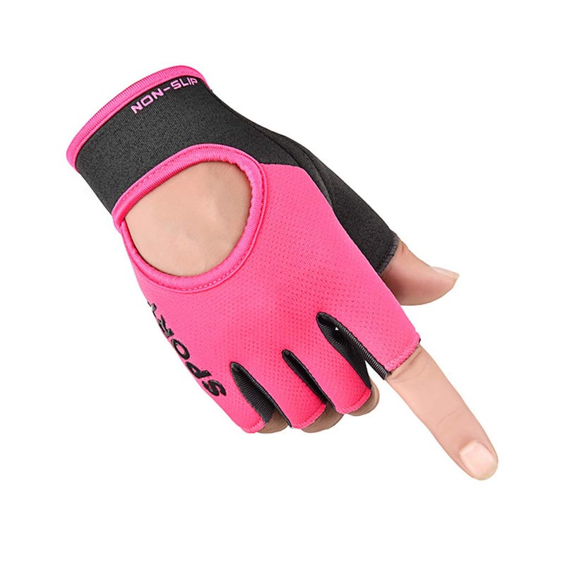 Clobeau Biking Gloves Kids Boys Girls Cycling Exercise Half Finger Fingerless Gloves Child Motor Bike Riding Anti-Slip Weight Lifting Bikes Workout Climbing Bicycle Glove Gym Skate Glove - Image 2